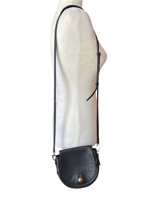 rag & bone Handbags - Rag & Bone Mini Flight Black Leather Crossbody Saddle Bag Boho Travel